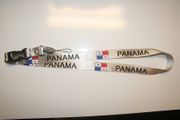 1 PANAMA GREY COUNTRY FLAG HIGH GLOSS LANYARD KEYCHAIN PASSHOLDER ... NEW