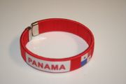 1 PANAMA RED COUNTRY FLAG FLEXIBLE METAL NYLON BRACELET ... NEW