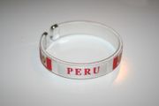 1 PERU COUNTRY FLAG FLEXIBLE METAL NYLON BRACELET ... NEW