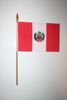 1 PERU NATIONAL COUNTRY 4" X 6" SMALL STICK FLAG ON 10" POLE ..NEW