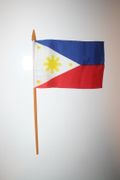1 PHILIPPINES NATIONAL COUNTRY 4" X 6" SMALL STICK FLAG ON 10" POLE .. NEW