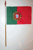 1 PORTUGAL NATIONAL COUNTRY 4" X 6" SMALL STICK FLAG ON 10" POLE .. NEW