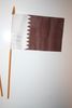 1 QATAR NATIONAL COUNTRY 4" X 6" SMALL STICK FLAG ON 10" POLE .. NEW