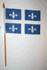 1 QUEBEC CANADIAN PROVINCIAL FLAG 4" X 6" SMALL STICK FLAG ON 10" POLE .. NEW