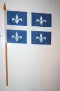 1 QUEBEC CANADIAN PROVINCIAL FLAG 4" X 6" SMALL STICK FLAG ON 10" POLE .. NEW