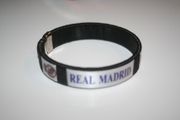 1 REAL MADRID SOCCER FOOTBALL BLACK FLEXIBLE METAL NYLON BRACELET ... NEW