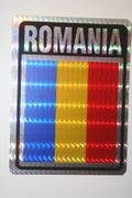 1 ROMANIA METAL COUNTRY FLAG SMALL BUMPER STICKER .... SOCCER FOOTBALL ... NEW