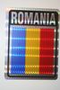 1 ROMANIA METAL COUNTRY FLAG SMALL BUMPER STICKER .... SOCCER FOOTBALL ... NEW