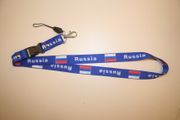 1 RUSSIA COUNTRY FLAG BLUE LANYARD KEYCHAIN PASSHOLDER HOCKEY SOCCER NEW