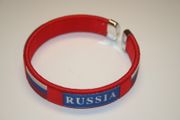1 RUSSIA COUNTRY FLAG RED FLEXIBLE METAL NYLON BRACELET ... NEW