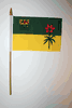 1 SASKATCHEWAN CANADIAN PROVINCIAL FLAG 4" X 6" SMALL STICK FLAG ON 10" POLE ..NEW