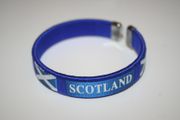 1 SCOTLAND SOCCER FLAG BLUE FLEXIBLE METAL NYLON BRACELET .. NEW