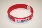 1 SERBIA RED COUNTRY FLAG FLEXIBLE METAL NYLON BRACELETS ... NEW