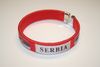 1 SERBIA RED COUNTRY FLAG FLEXIBLE METAL NYLON BRACELETS ... NEW