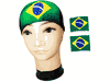 1 SET OF BRASIL BRAZIL : BANDANA WITH 2 WRISTBANDS COUNTRY FLAG .. FIFA SOCCER WORLD CUP .. NEW