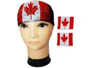 1 SET OF CANADA : BANDANA WITH 2 WRISTBANDS COUNTRY FLAG .. FIFA SOCCER WORLD CUP .. NEW