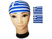 1 SET OF GREECE HELLAS : BANDANA WITH 2 WRISTBANDS COUNTRY FLAG .. FIFA SOCCER WORLD CUP .. NEW