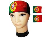 1 SET OF PORTUGAL : BANDANA WITH 2 WRISTBANDS COUNTRY FLAG .. FIFA SOCCER WORLD CUP .. NEW
