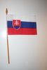 1 SLOVAKIA NATIONAL COUNTRY 4" X 6" SMALL STICK FLAG ON 10" POLE .. NEW