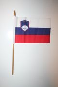 1 SLOVENIA NATIONAL COUNTRY 4" X 6" SMALL STICK FLAG ON 10" POLE .. NEW