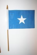 1 SOMALIA NATIONAL COUNTRY 4" X 6" SMALL STICK FLAG ON 10" POLE ..NEW