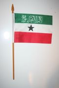 1 SOMALILAND NATIONAL COUNTRY 4" X 6" SMALL STICK FLAG ON 10" POLE .. NEW