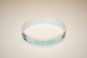 1 SOUTH AFRICA COUNTRY FLAG WHITE SILICONE BRACELET ...NEW