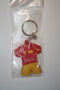 1 SPAIN RED COUNTRY FLAG SOCCER JERSEY KEYCHAIN  FOOTBALL NEW