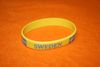 1 SWEDEN SILICONE COUNTRY FLAG YELLOW BRACELET ...NEW