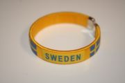 1 SWEDEN YELLOW COUNTRY FLAG FLEXIBLE METAL NYLON BRACELET ... FIFA WORLD CUP SOCCER FOOTBALL ... NEW