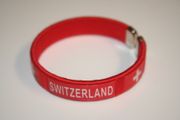 1 SWITZERLAND RED COUNTRY FLAG FLEXIBLE METAL NYLON BRACELET ... NEW