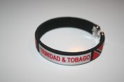 1 TRINIDAD & TOBAGO BLACK COUNTRY FLAG FLEXIBLE METAL NYLON BRACELET ... NEW