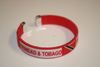 1 TRINIDAD & TOBAGO RED COUNTRY FLAG FLEXIBLE METAL NYLON BRACELET ... FIFA WORLD CUP SOCCER FOOTBALL ...NEW