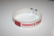 1 TRINIDAD & TOGAGO WHITE COUNTRY FLAG FLEXIBLE METAL NYLON BRACELET ... NEW