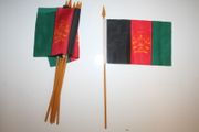 12 AFGHANISTAN COUNTRY 4" X 6" SMALL STICK FLAGS WITH 10" POLE .. NEW