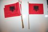 12 ALBANIA COUNTRY 4" X 6" SMALL STICK FLAG WITH 10 INCH POLE .. NEW