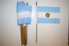 12 ARGENTINA COUNTRY 4" X 6" SMALL STICK FLAG WITH 10" POLE .. NEW