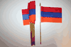 12 ARMANIA COUNTRY 4" X 6" SMALL STICK FLAGS ON 10" POLE .. NEW