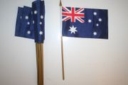 12 AUSTRALIA COUNTRY 4" X 6" SMALL STICK FLAGS WITH 10" POLE . NEW