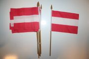 12 AUSTRIA COUNTRY 4" X 6" SMALL STICK FLAGS WITH 10" POLE ..NEW