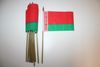 12 BELARUS NEW COUNTRY 4" X 6" SMALL STICK FLAGS ON 10" POLE .. NEW