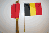 12 BELGIUM COUNTRY 4" X 6" SMALL STICK FLAGS WITH 10" POLE .. NEW