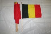 12 BELGIUM COUNTRY FLAG 12" X 18" STICK FLAGS .. NEW