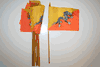 12 BHUTAN COUNTRY 4" X 6" SMALL STICK FLAGS WITH 10" POLE .. NEW