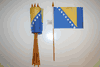 12 BOSNIA NEW COUNTRY 4" X 6" SMALL STICK FLAGS WITH 10" POLE .. NEW