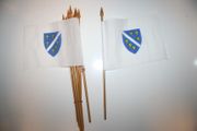 12 BOSNIA OLD COUNTY 4" X 6" SMALL STICK FLAGS WITH 10" POLE .. NEW
