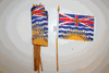 12 BRITISH COLUMBIA CANADIAN PROVINCIAL FLAG 4" X 6" SMALL STICK FLAGS WITH 10" POLE .. NEW
