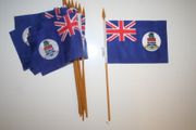 12 CAYMAN ISLANDS COUNTRY 4" X 6" SMALL STICK FLAGS WITH 10" POLE ..NEW