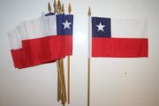 12 CHILE COUNTRY 4" X 6" SMALL STICK FLAGS WITH 10" POLE .. NEW