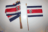 12 COSTA RICA COUNTRY 4" X 6" SMALL STICK FLAGS WITH 10" POLE .. NEW